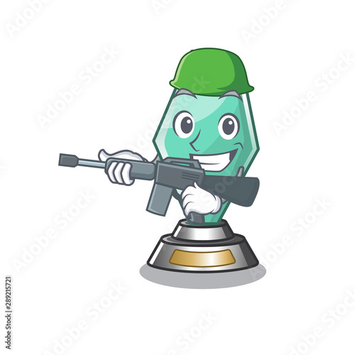 Army acrylic trophy cartoon shaped on character