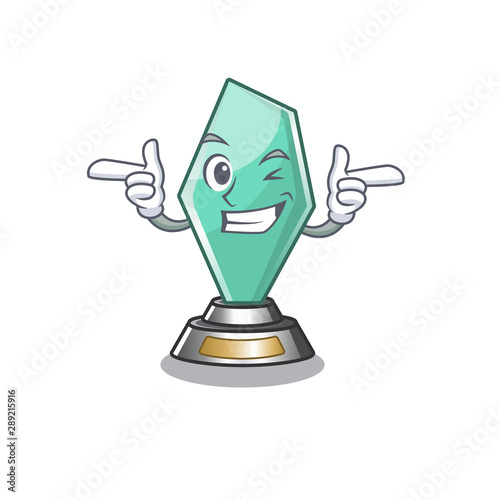 Wink acrylic trophy isolated with the mascot