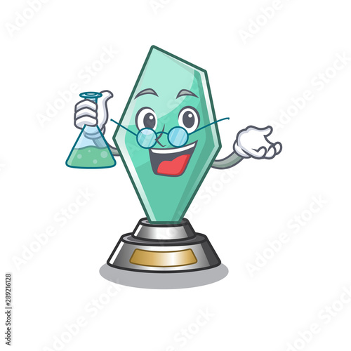 Professor acrylic trophy isolated with the mascot