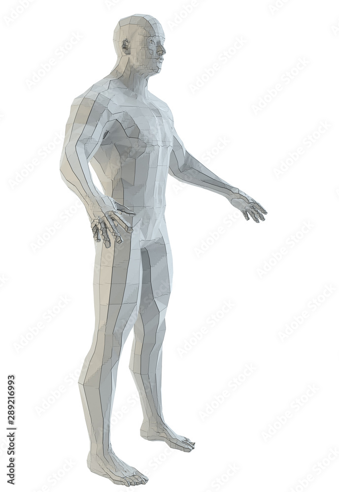 Abstract muscular robot or bodybuilder