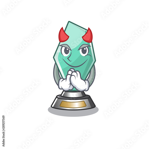 Devil acrylic trophy mascot on a cartoon