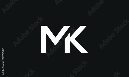 MK or KM and K or M abstract letter mark monogram logo vector template photo