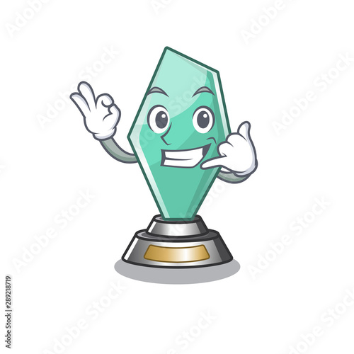 Call me acrylic trophy stored in cartoon drawer
