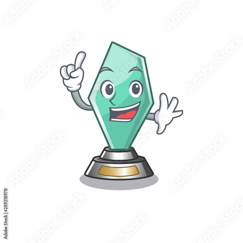 Finger acrylic trophy stored in cartoon drawer