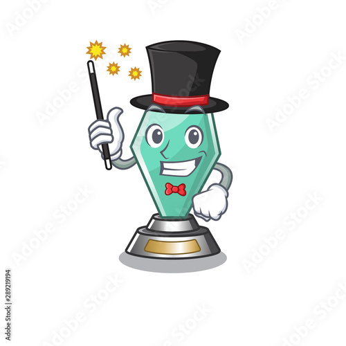 Magician acrylic trophy stored in cartoon drawer