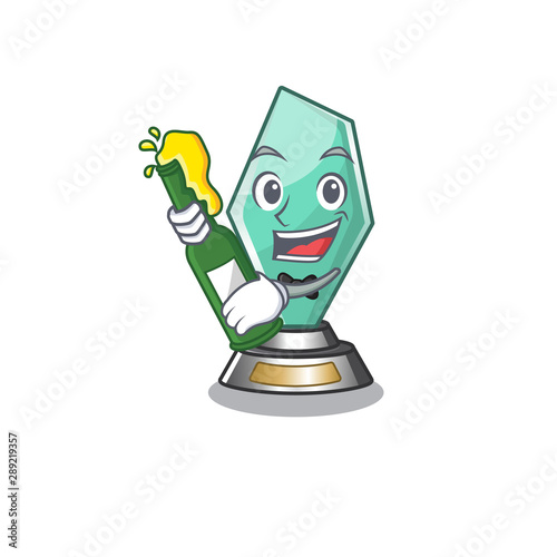 With beer acrylic trophy stored in cartoon drawer
