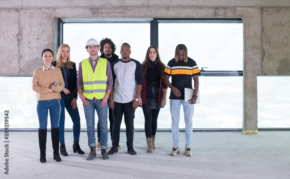 Fototapeta premium portrait of young multiethnic business people
