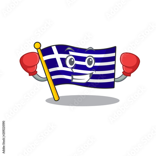Boxing flag greece isolated in the character