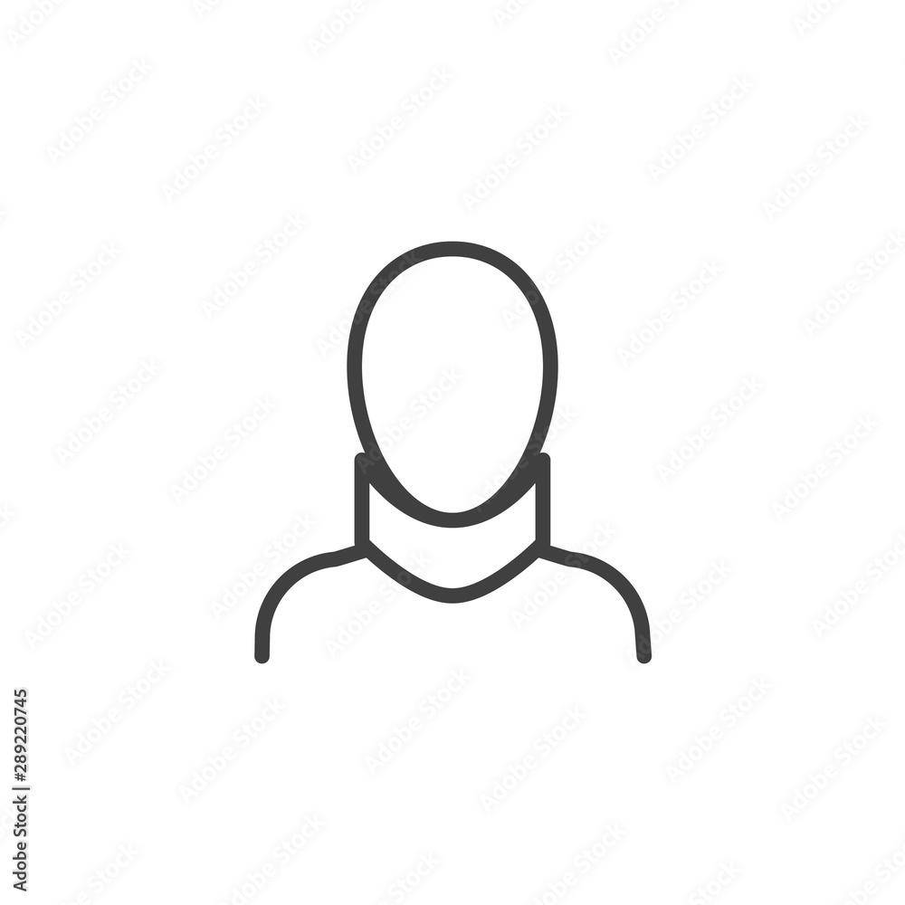 Neck brace line icon. linear style sign for mobile concept and web design. Orthopedic neck brace outline vector icon. Symbol, logo illustration. Vector graphics Neck brace line icon. linear style sign for mobile concept and web design. Orthopedic neck brace outline vector icon. Symbol, logo illustration. Vector graphics
