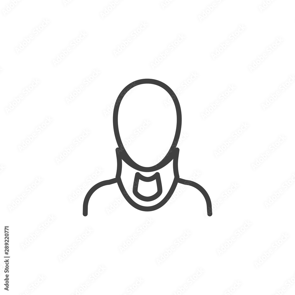 Cervical collar line icon. linear style sign for mobile concept and web design. Orthopedic collar outline vector icon. Symbol, logo illustration. Vector graphics Cervical collar line icon. linear style sign for mobile concept and web design. Orthopedic collar outline vector icon. Symbol, logo illustration. Vector graphics