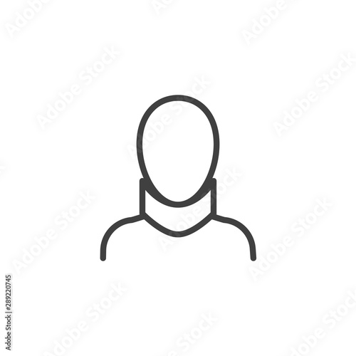 Neck brace line icon. linear style sign for mobile concept and web design. Orthopedic neck brace outline vector icon. Symbol, logo illustration. Vector graphics