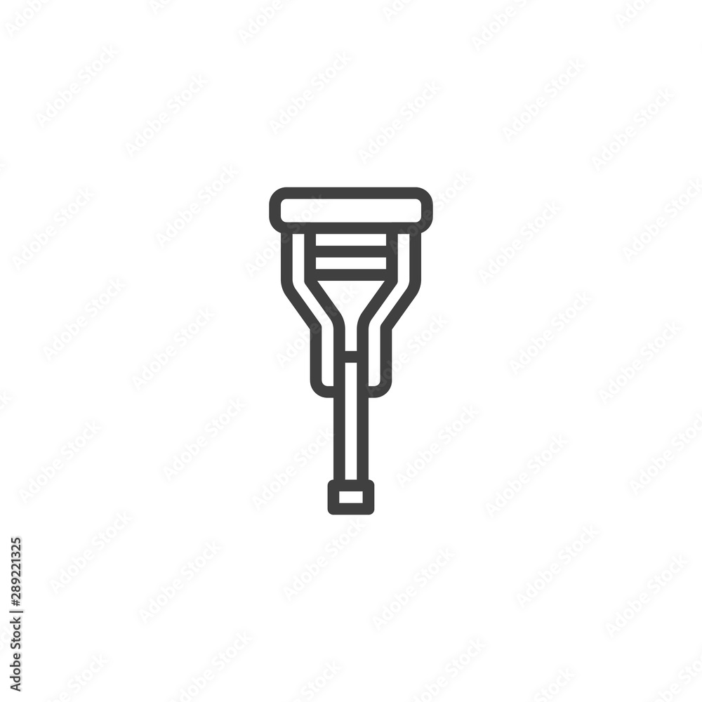 Crutches line icon. linear style sign for mobile concept and web design. Crutch walker outline vector icon. Symbol, logo illustration. Vector graphics Crutches line icon. linear style sign for mobile concept and web design. Crutch walker outline vector icon. Symbol, logo illustration. Vector graphics
