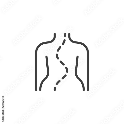 Spinal deformity type line icon. linear style sign for mobile concept and web design. Scoliosis spine outline vector icon. Symbol, logo illustration. Vector graphics