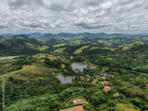 Aerial view of luxury villa in tropical valley  Brazil