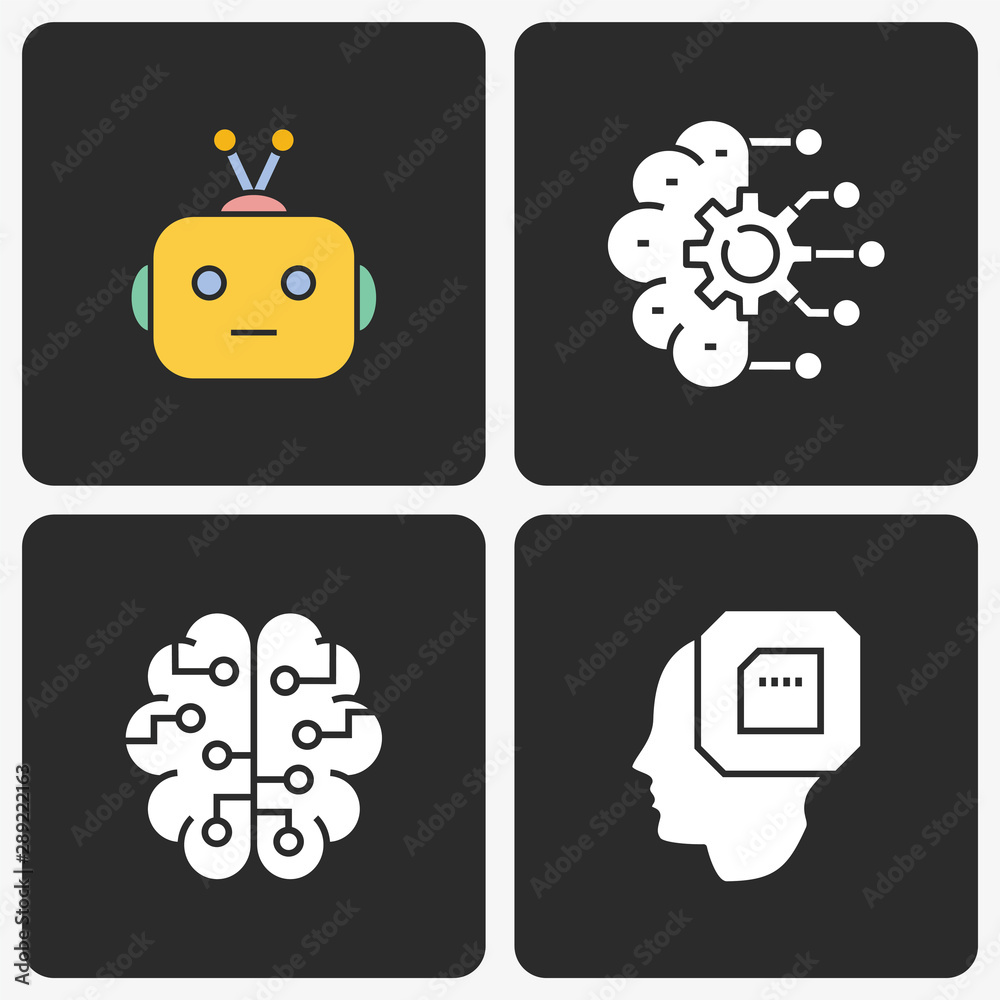 Artificial intelligence icons set. Vector illustration isolated. Artificial intelligence icons set. Vector illustration isolated.