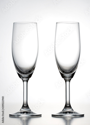 Champagne on white background