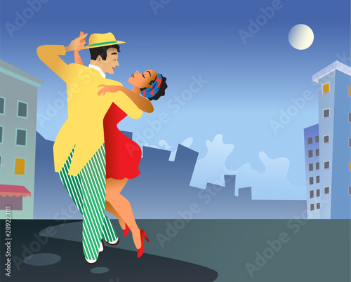 Holiday poster design in Cuban style.