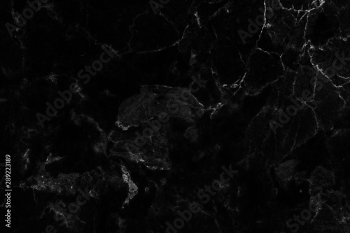 Close up of Black natural marble surface pattern texture background