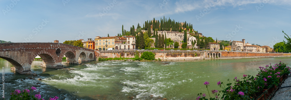 Ponte pietra over the river Adige in Verona