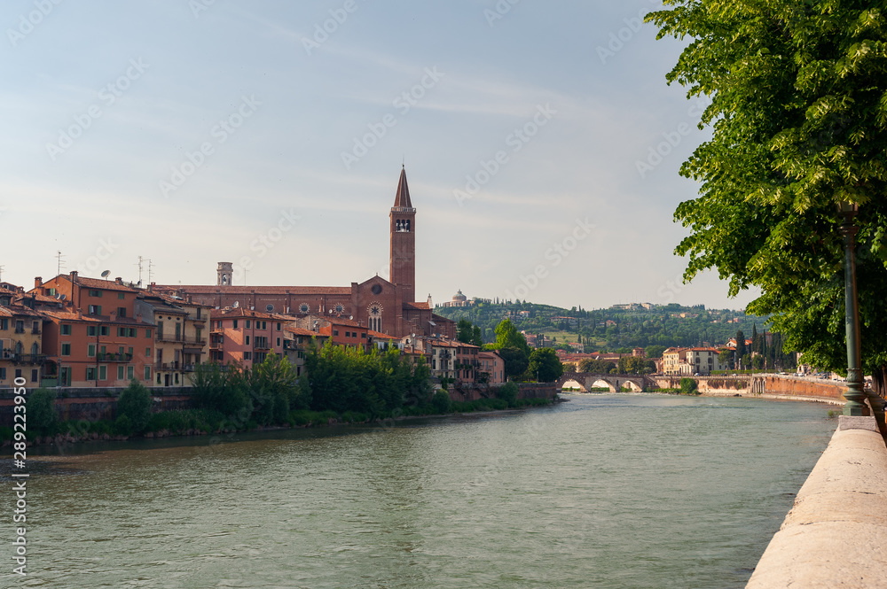 The skyline of the italian town Verona