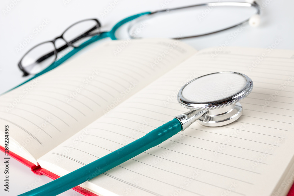 Doctor's tools on white background, Medical, health care concept Doctor's tools on white background, Medical, health care concept