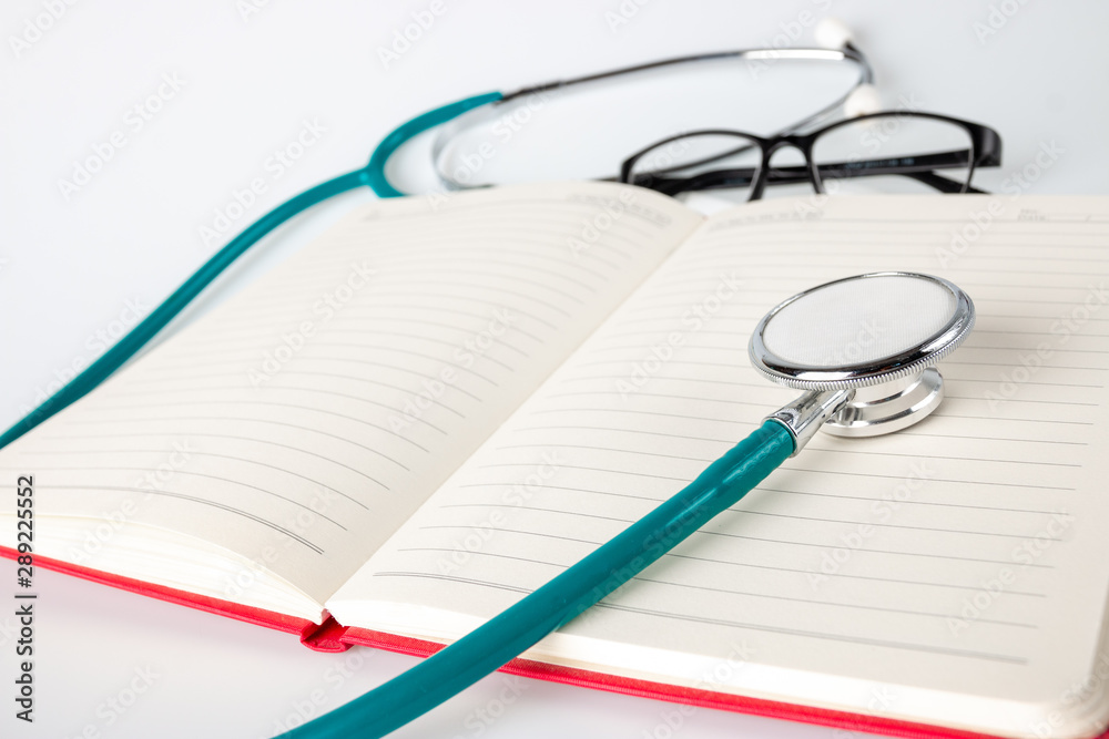 Doctor's tools on white background, Medical, health care concept Doctor's tools on white background, Medical, health care concept