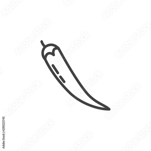 Chili pepper line icon. linear style sign for mobile concept and web design. Cayenne pepper outline vector icon. Symbol, logo illustration. Vector graphics