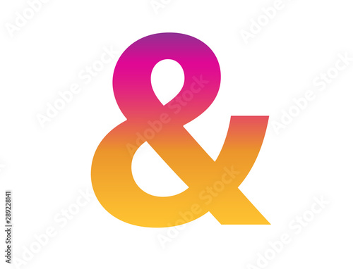 Ampersand in white backdrop.