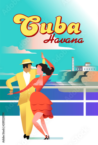 Salsa cubano and latino dance poster.