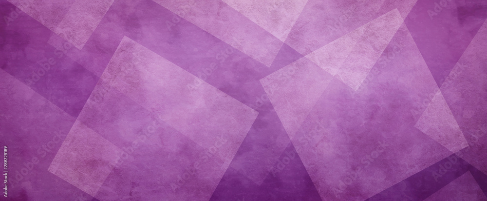 Purple background with white layers of textured transparent diamonds or square shapes in geometric design Purple background with white layers of textured transparent diamonds or square shapes in geometric design