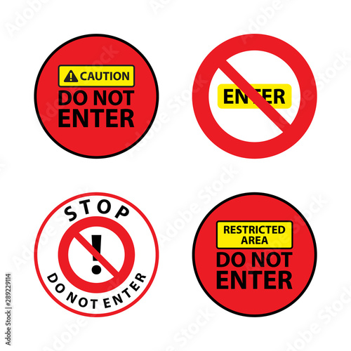 Do not enter sign with different variation on the white background Free Download Do not enter sign with different variation on the white background - GFXLoad