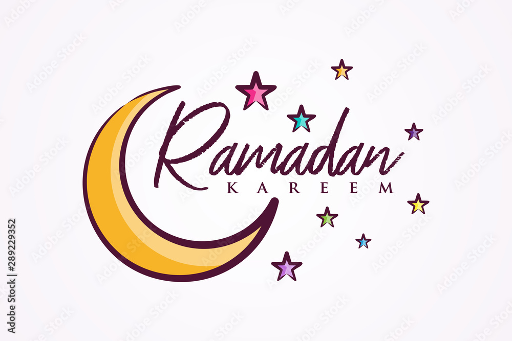 Fototapeta premium Colorful letter vector ramadan kareem for element design