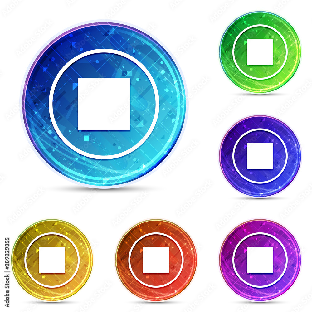 Stop play icon digital abstract round buttons set illustration Stop play icon digital abstract round buttons set illustration