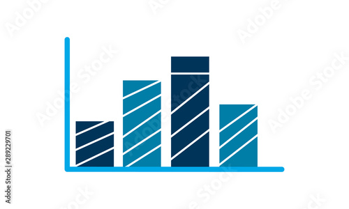 Bar chart icon for statistical data analysis and business websites