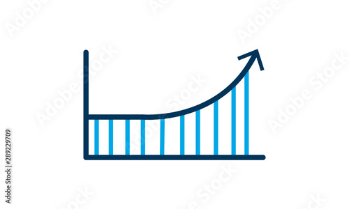 Bar chart icon for statistical data analysis and business websites