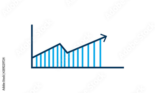 Bar chart icon for statistical data analysis and business websites