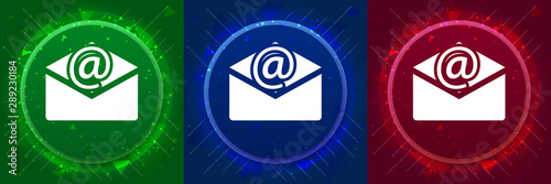 Newsletter email icon elegant modern design abstract buttons set illustration