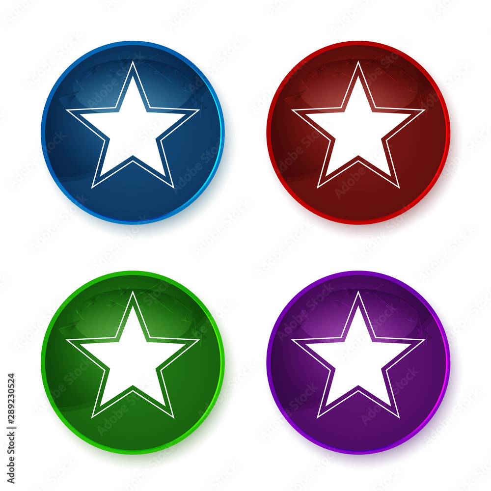 Star icon shiny round buttons set illustration Star icon shiny round buttons set illustration