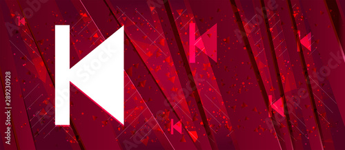 Previous track icon Abstract design bright red banner background