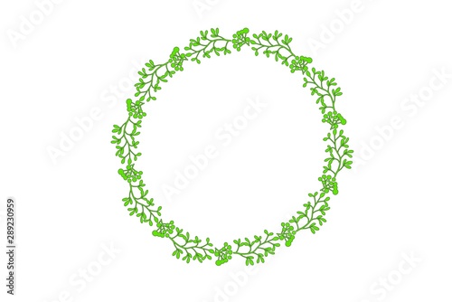 frame of green leaves