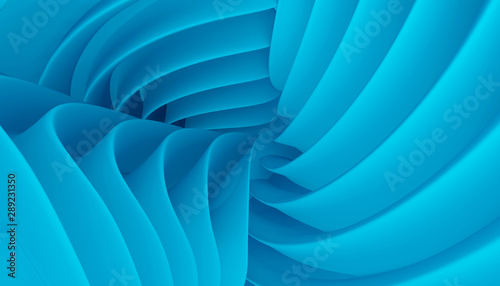 Blue abstract 3d background with wavy lines. Beautiful Wallpaper for the interior. 3D rendering.