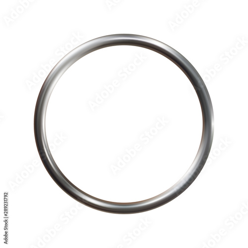 Silver metal ring isolated on white background.