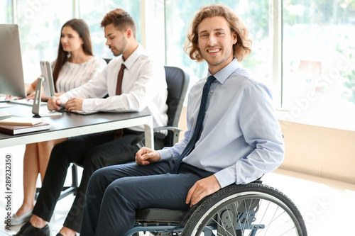 Handicapped young man with ...