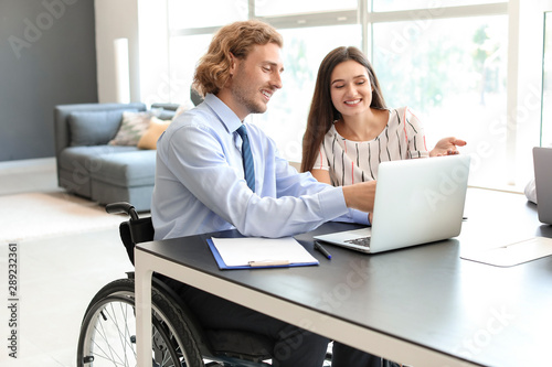 Handicapped young man with ...