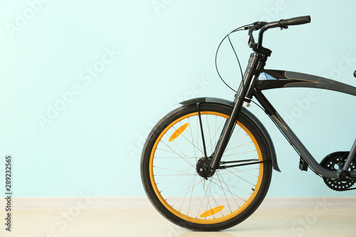 Modern bicycle near light c...
