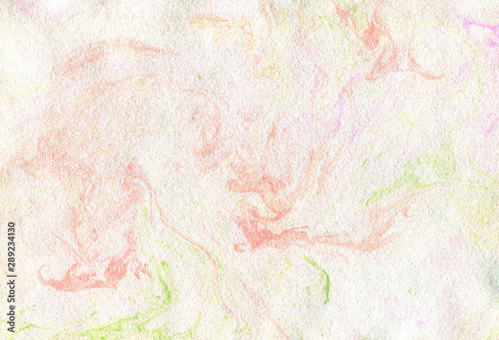 Hand painted watercolor dynamic composition pink green color on white background. Artwork for posters, cards, invitations, banners, wallpapers, websites, prints. Creative artistic design.