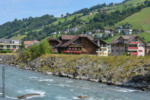 Landscape at the village of Dallenwil in the Swiss alps photo