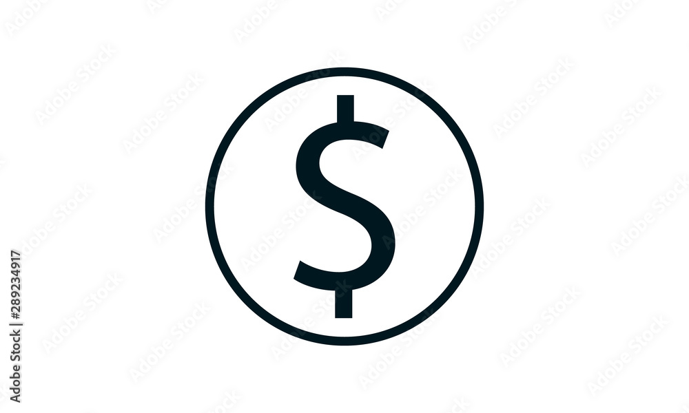 Dollar Coins vector icon. Style is flat symbol,rounded angles, white background. Dollar Coins vector icon. Style is flat symbol,rounded angles, white background.