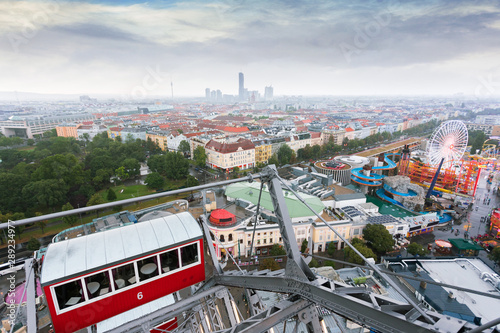 Photography View from the Vienna Ferris Wheel - a symbol of Vienna, Austria