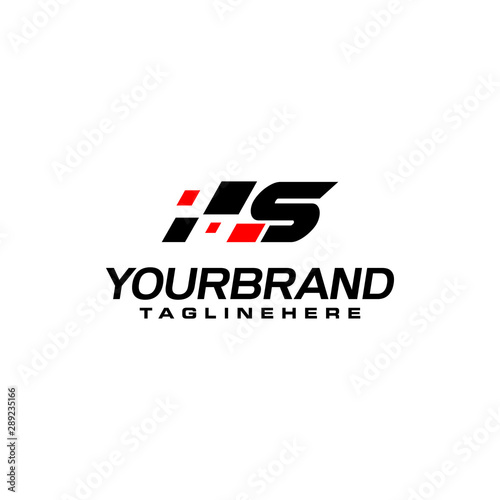 Auto speed letter S with race element logo template vector